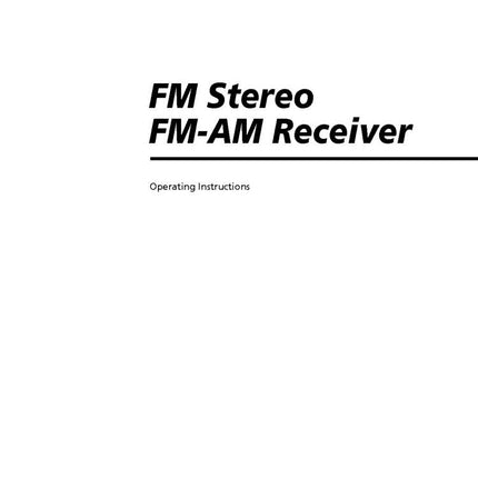 Sony STR-DE305 AV Receiver Owners Manual