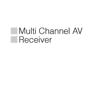 Sony STR-DG520 AV Receiver Owners Manual