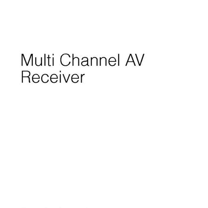 Sony STR-DG820 AV Receiver Owners Manual