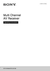 Sony STR-DH730 STR-DH830 AV Receiver Owners Manual