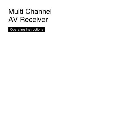 Sony STR-DN1030 AV Receiver Owners Manual