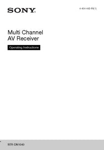 Sony STR-DN1040 AV Receiver Owners Manual