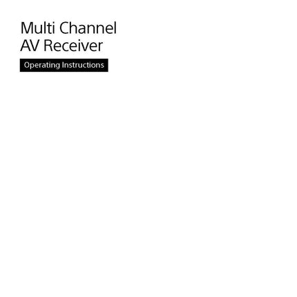 Sony STR-DN1080 AV Receiver Owners Manual