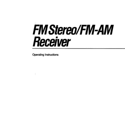 Sony STR-G1ES Receiver Owners Manual