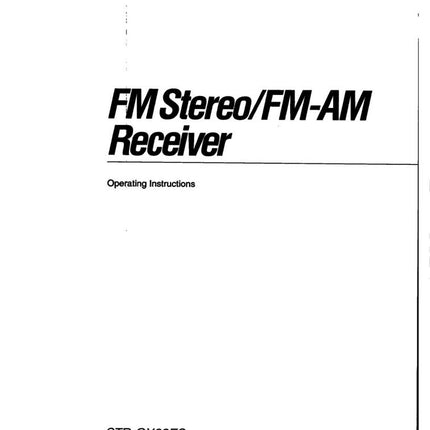 Sony STR-GX59ES STR-GX69ES Receiver Owners Manual