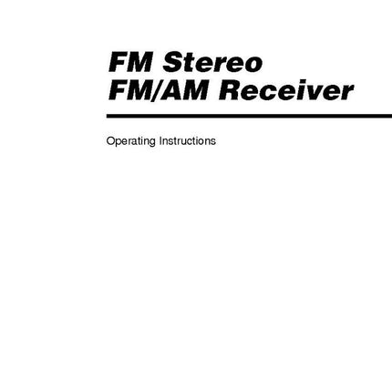 Sony STR-LV500 AV Receiver Owners Manual