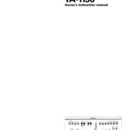 Sony TA-1150 Amplifier Receiver Owners Instruction Manual