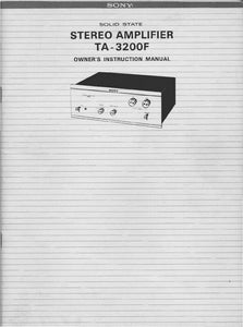 Sony TA-3200F Amplifier Receiver Owners Instruction Manual