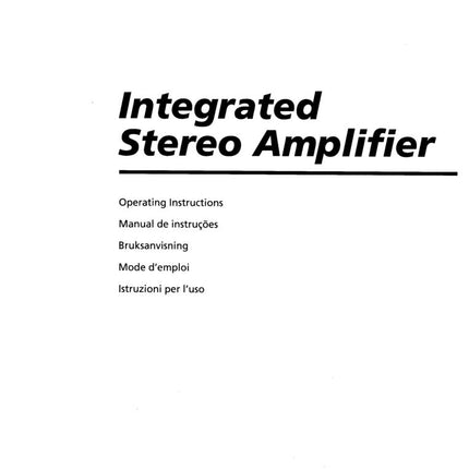 Sony TA-F246E Amplifier Receiver Owners Instruction Manual