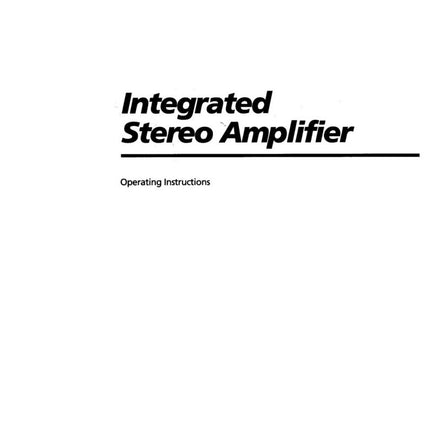 Sony TA-FA30ES Amplifier Receiver Owners Instruction Manual