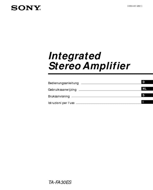 Sony TA-FA3ES Amplifier Receiver Owners Instruction Manual