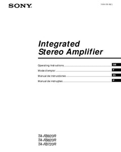 Sony TA-FB720R Amplifier Receiver Owners Instruction Manual