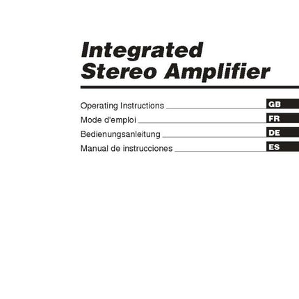 Sony TA-FE370 Amplifier Receiver Owners Instruction Manual