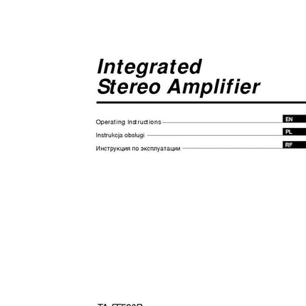 Sony TA-FE520R Amplifier Receiver Owners Instruction Manual