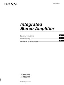 Sony TA-FE520R Amplifier Receiver Owners Instruction Manual