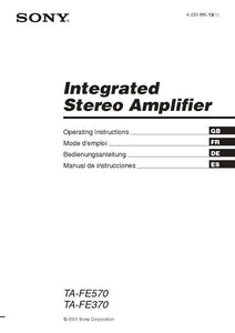 Sony TA-FE570 Amplifier Receiver Owners Instruction Manual