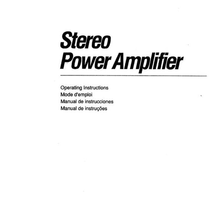 Sony TA-N220 Amplifier Receiver Owners Instruction Manual