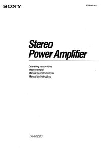 Sony TA-N220 Amplifier Receiver Owners Instruction Manual