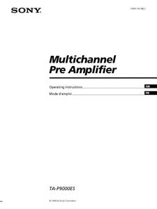 Sony TA-P9000ES AV Receiver Owners Manual