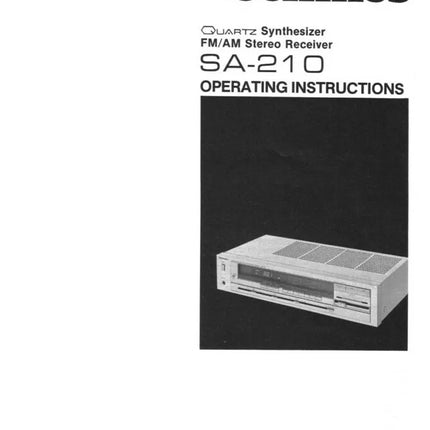 Technics SA-210 Receiver Owners Instruction Manual