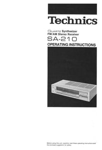 Technics SA-210 Receiver Owners Instruction Manual