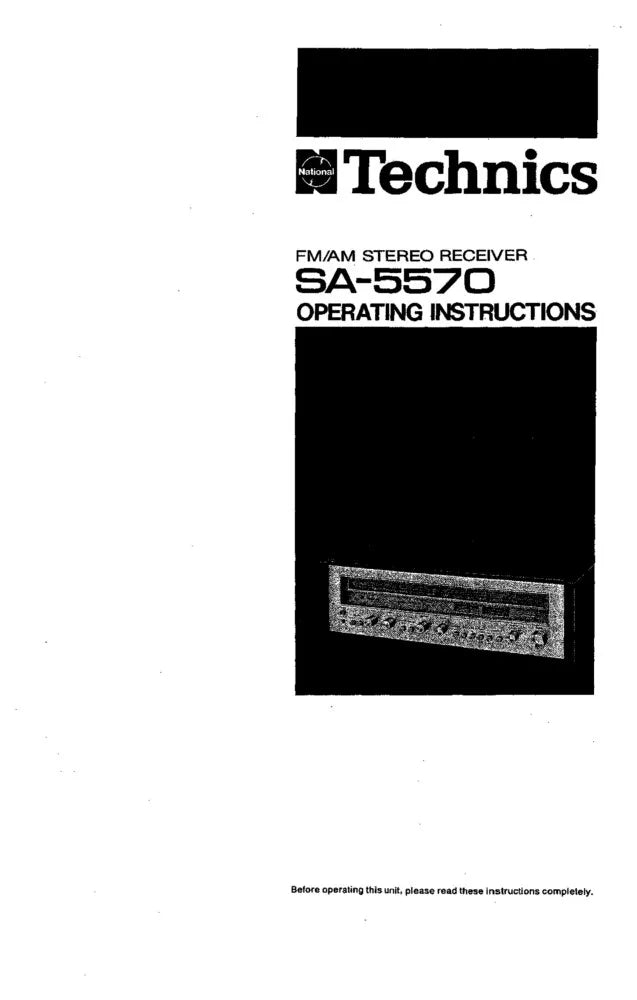 Technics SA-5570 Receiver Owners Instruction Manual
