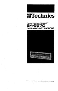 Technics SA-5570 Receiver Owners Instruction Manual