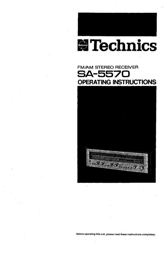 Technics SA-5570 Receiver Owners Instruction Manual