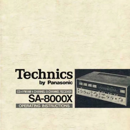 Technics SA-8000X Receiver Owners Instruction Manual