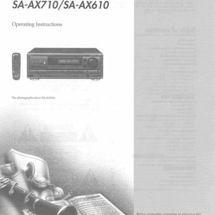 Technics SA-AX610 SA-AX710 SA-AX0810 SA-AX910 Receiver Owners Manual