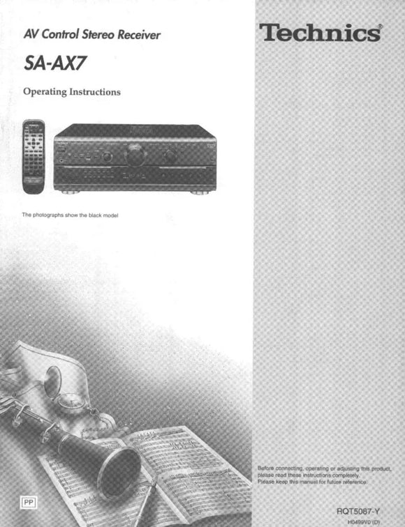 Technics SA-AX7 Receiver Owners Instruction Manual