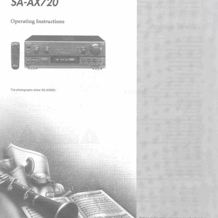 Technics SA-AX720 SA-AX920 Receiver Owners Instruction Manual