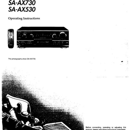 Technics SA-AZ530 SA-AX730 Receiver Owners Instruction Manual