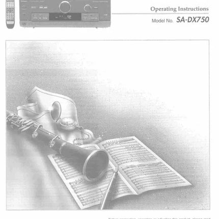 Technics SA-DX750 Receiver Owners Instruction Manual