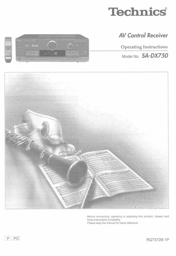 Technics SA-DX750 Receiver Owners Instruction Manual