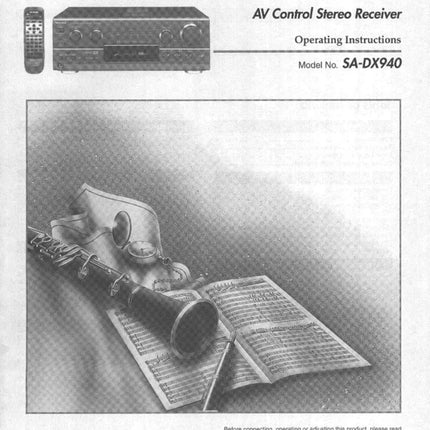 Technics SA-DX940 Receiver Owners Instruction Manual