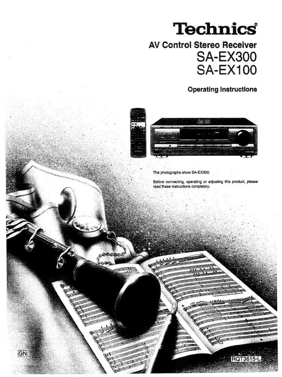 Technics SA-EX100 SA-EX300 Receiver Owners Instruction Manual