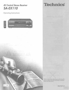 Technics SA-EX110 Receiver Owners Instruction Manual