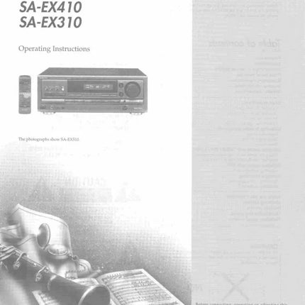 Technics SA-EX310 SA-EX410 SA-EX510 Receiver Owners Instruction Manual