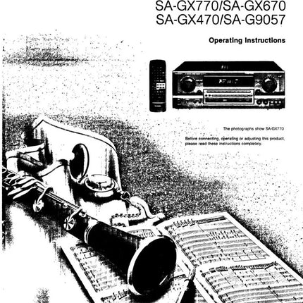 Technics SA-G9057 SA-GX470 SA-GX670 SA-GX770 Receiver Owners Manual