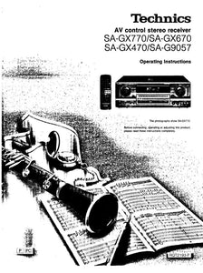 Technics SA-G9057 SA-GX470 SA-GX670 SA-GX770 Receiver Owners Manual