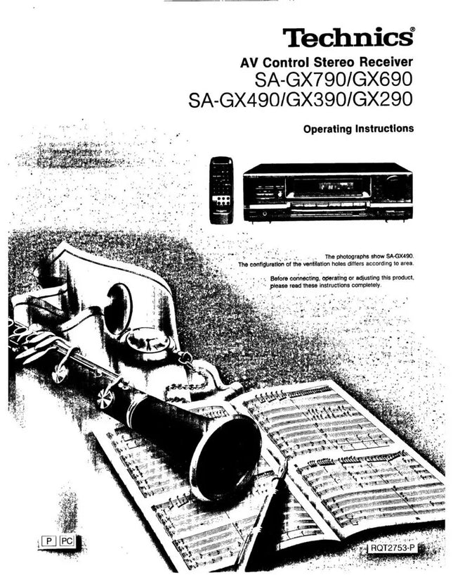 Technics SA-GX290 SA-GX390 SA-GX490 SA-GX690 SA-GX790 Receiver Manual