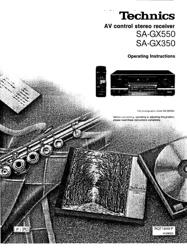 Technics SA-GX350 SA-GX550 Receiver Owners Instruction Manual