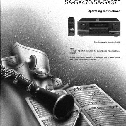 Technics SA-GX370 SA-GX470 SA-GX670 Receiver Owners Instruction Manual