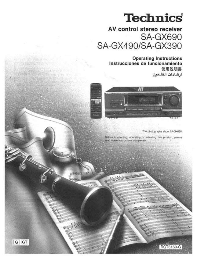 Technics SA-GX390 SA-GX490 SA-GX690 Receiver Owners Instruction Manual