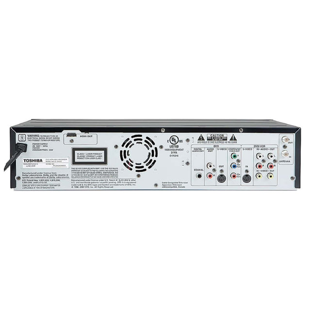 Toshiba D-VR660 DVD VCR Combo Player VHS to DVD Recording HDMI 1080p Upscaling back
