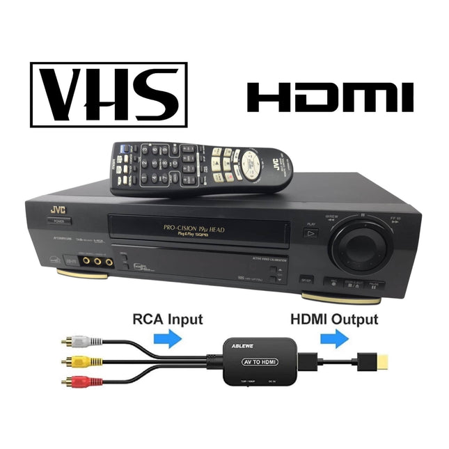 JVC VCR with HDMI Conversion Kit – VHS Player for Modern HDTVs