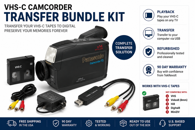 VHS-C Camcorder Transfer Bundle Kit