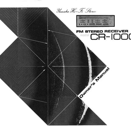 Yamaha CR-1020 Receiver Owners Manual