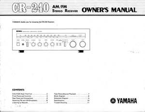 Yamaha CR-240 Receiver Owners Manual